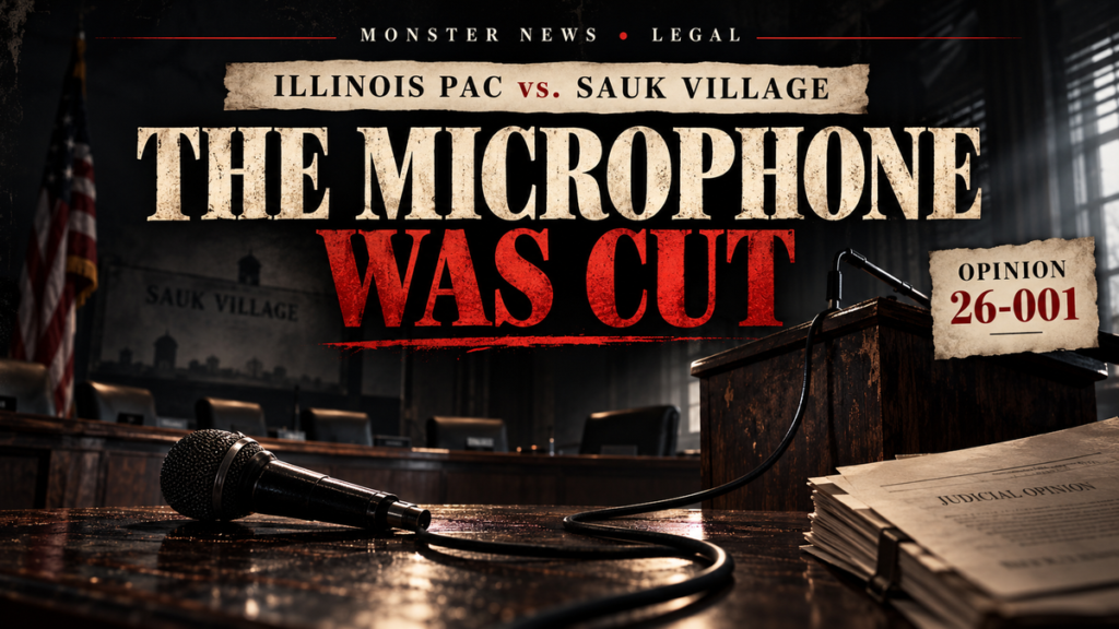 Monster News Legal: Illinois PAC review of Village of Sauk Village, opinion 26-001