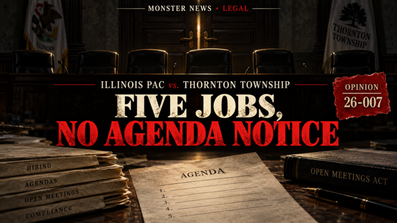 Monster News Legal: Illinois PAC review of Thornton Township Board of Trustees, opinion 26-007