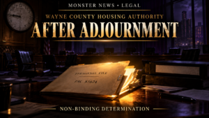 Monster News Legal: Wayne County Housing Authority PAC review 85624. Non-binding determination: post-adjournment discussion violated OMA; separate final-action claim rejected